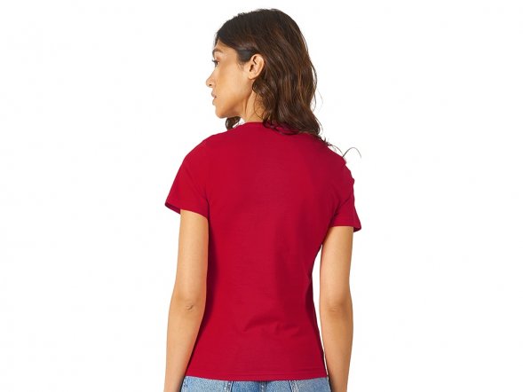 Футболка Heavy Super Club женская с V-образным вырезом, красный 