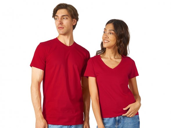 Футболка Heavy Super Club женская с V-образным вырезом, красный 