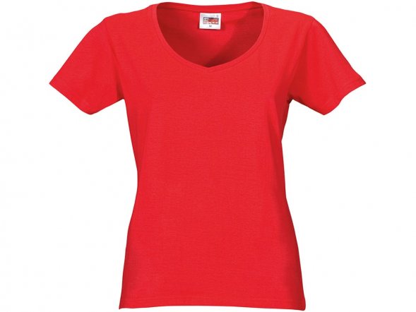Футболка Heavy Super Club женская с V-образным вырезом, красный 