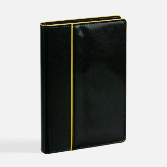 Ежедневник Alanis, недатированный, черный с желтым 