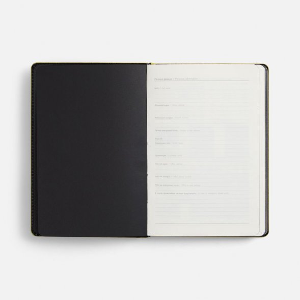 Ежедневник Alanis, недатированный, черный с желтым 