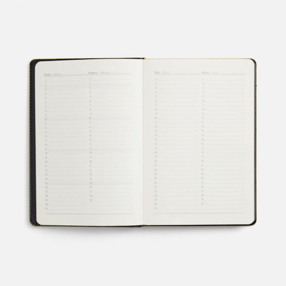 Ежедневник Alanis, недатированный, черный с желтым 