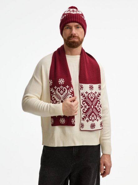 Шапка Wintertude, красная с белым 