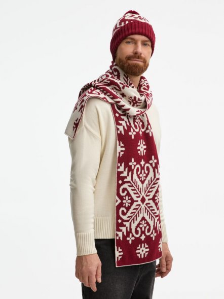 Шапка Wintertude, красная с белым 