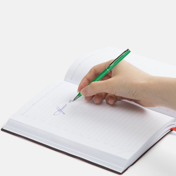 Ручка шариковая Hotel Chrome, ver.2, матовая зеленая 