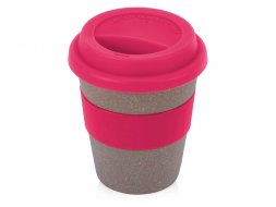 Стакан с силиконовой крышкой Cafe, розовый