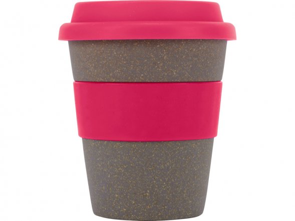 Стакан с силиконовой крышкой Cafe, розовый 