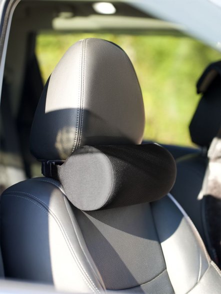 Подушка автомобильная на подголовник Roadie, черная 