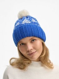 Шапка Holidale, синяя с молочным