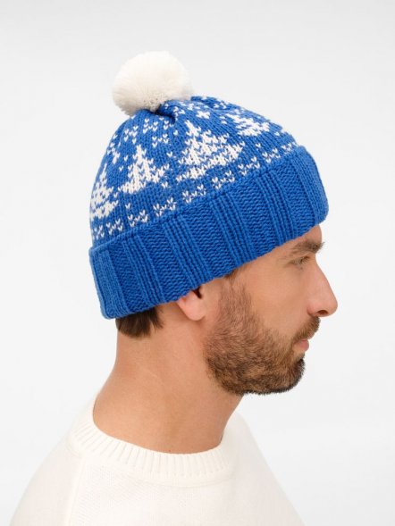 Шапка Holidale, синяя с молочным 