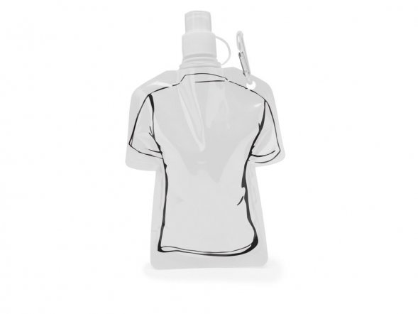 Гибкая емкость для питья MANDY в форме футболки, 470 мл, белый 