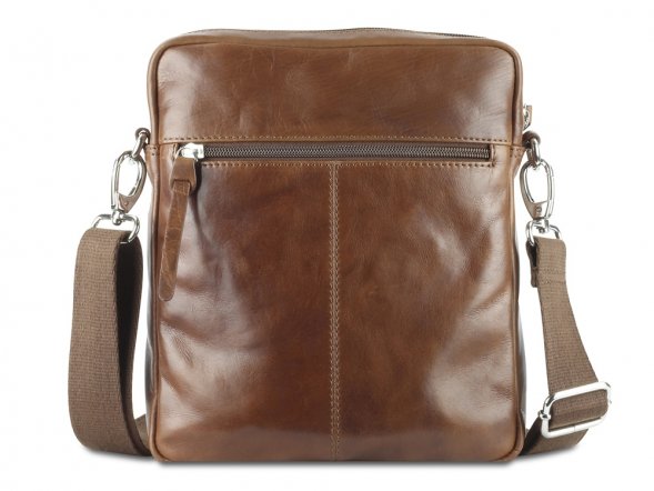 Сумка через плечо Mano Don Luca, натуральная кожа в коньячном цвете, 23 х 26,5 х 4,5 см 