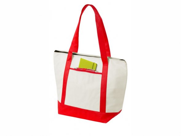 Сумка-холодильник Lighthouse, натуральный/красный 