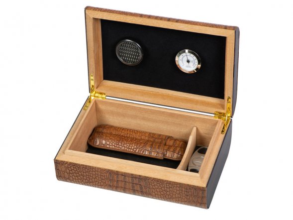 Хьюмидор с аксессуарами, коричневый 