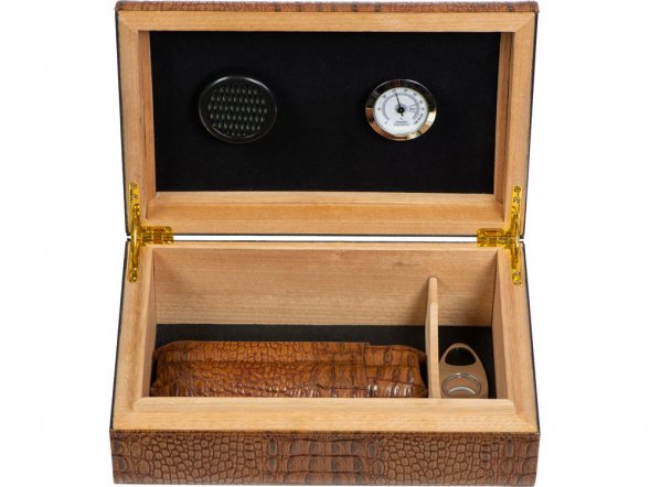 Хьюмидор с аксессуарами, коричневый 