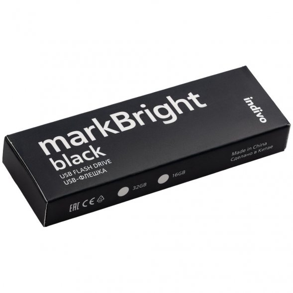 Флешка markBright Black с синей подсветкой, 32 Гб 