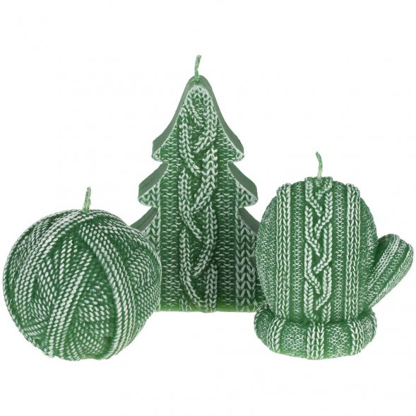 Свеча Kniteam, елка, зеленая 