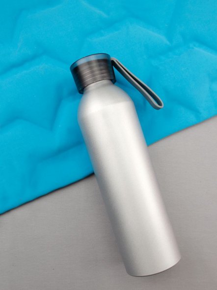 Спортивная бутылка для воды Rio, серебристая 