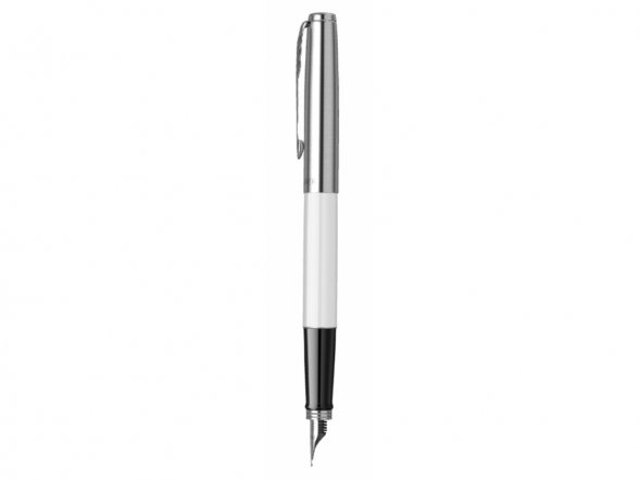 Перьевая ручка Parker Jotter White CT перо:F, цвет чернил: blue, в подарочной упаковке 