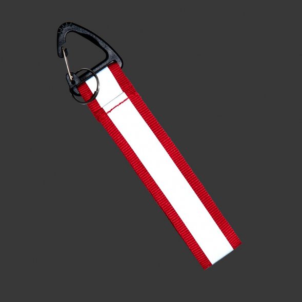 Светоотражающий брелок Flashline, серый с красным 