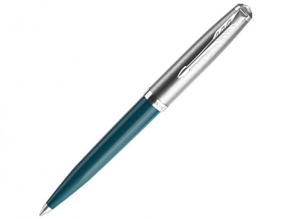 Шариковая ручка Parker 51 CORE TEAL BLUE CT, стержень: M, цвет чернил: black, в подарочной упаковке. 