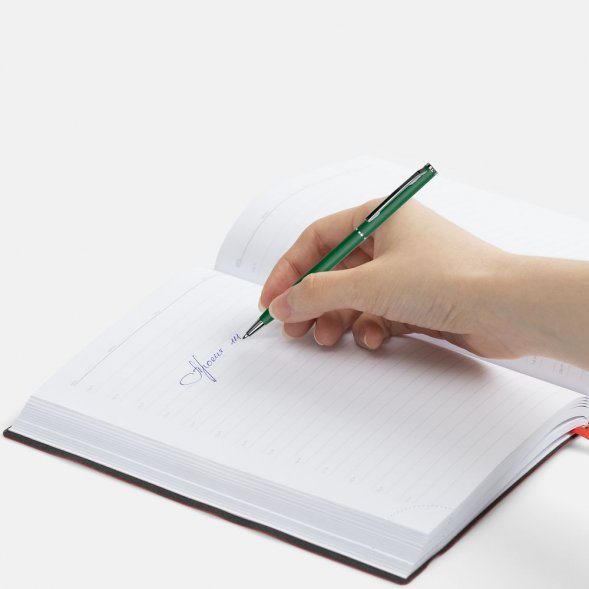 Ручка шариковая Hotel Chrome, ver.2, матовая темно-зеленая 