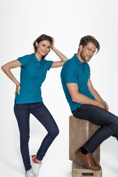 Рубашка поло женская Passion 170, ярко-бирюзовая 