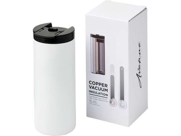 Вакуумный термостакан Lebou с медным покрытием 360 мл, белый 