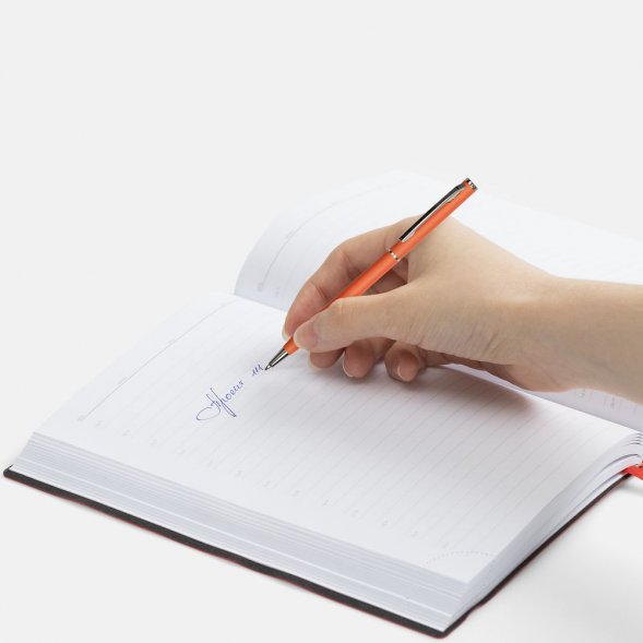 Ручка шариковая Hotel Chrome, ver.2, матовая оранжевая 