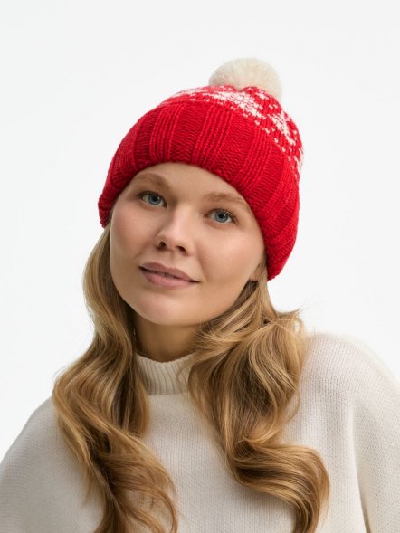 Шапка Holidale, красная с молочным 