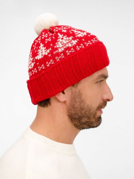 Шапка Holidale, красная с молочным 