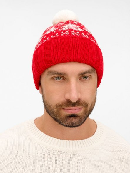 Шапка Holidale, красная с молочным 