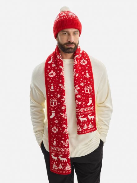 Шапка Holidale, красная с молочным 