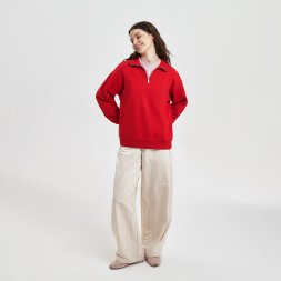 Толстовка на молнии унисекс FLOW, красная, размер XL/2XL
