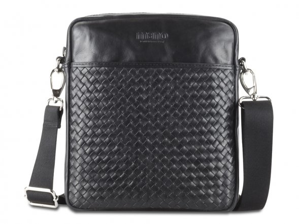 Сумка через плечо Mano Don Luca, натуральная кожа в черном цвете, 23 х 26,5 х 4,5 см 