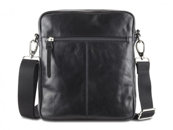 Сумка через плечо Mano Don Luca, натуральная кожа в черном цвете, 23 х 26,5 х 4,5 см 