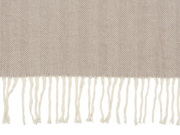 Плед Ёлочка 150х180 см. ПРЕМИУМ (бежевый однотонное) 