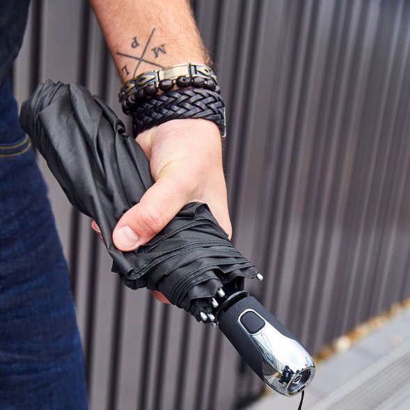 Зонт складной Steel, черный 