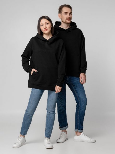 Худи оверсайз унисекс Outshine, черное 