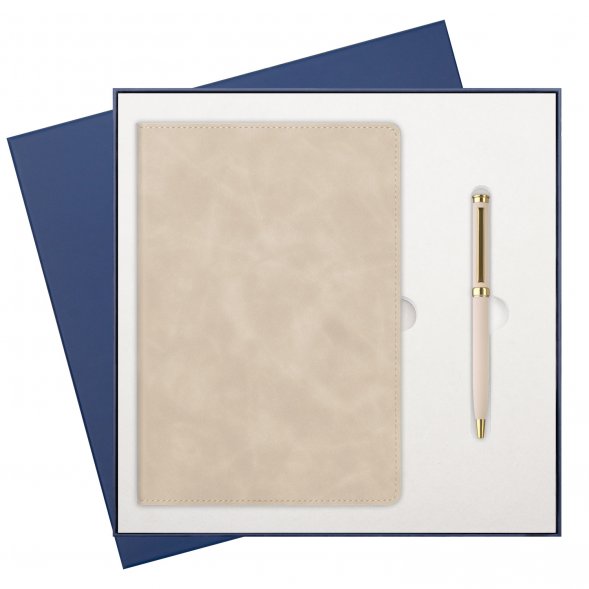 Подарочный набор Verona, бежевый (ежедневник, ручка) 