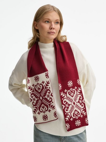 Шарф Wintertude M, красный с белым 