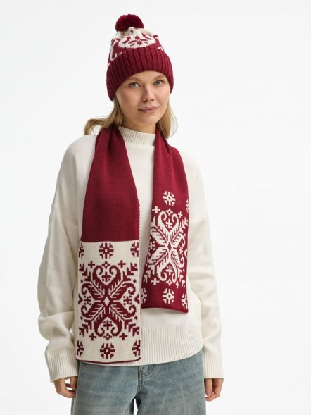 Шарф Wintertude M, красный с белым 