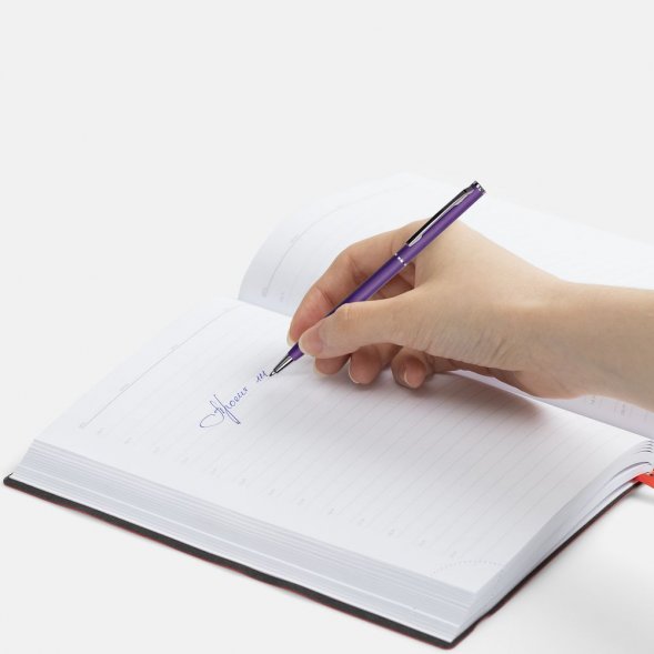 Ручка шариковая Hotel Chrome, ver.2, матовая фиолетовая 