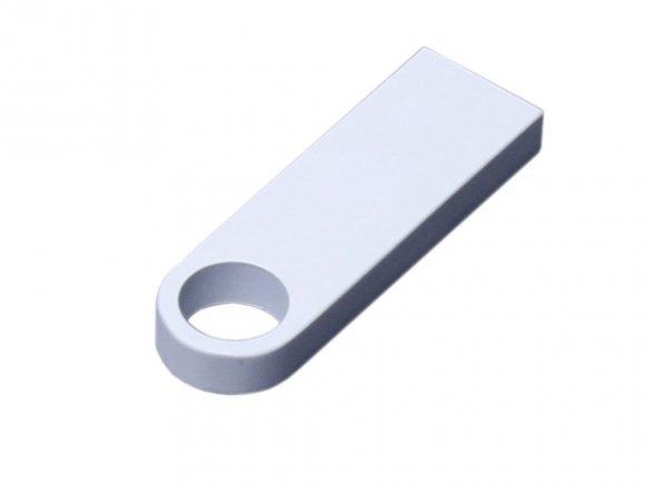 USB 2.0-флешка на 128 Гб с мини чипом и круглым отверстием, белый 