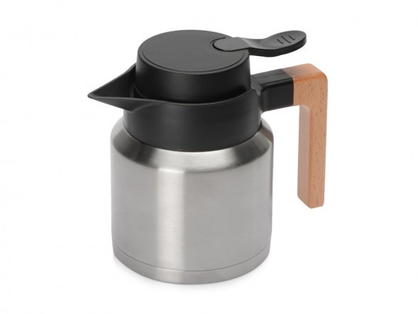 Кофепот с деревянной ручкой, 850 мл, серебристый 