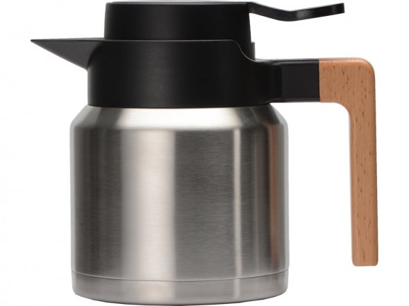 Кофепот с деревянной ручкой, 850 мл, серебристый 
