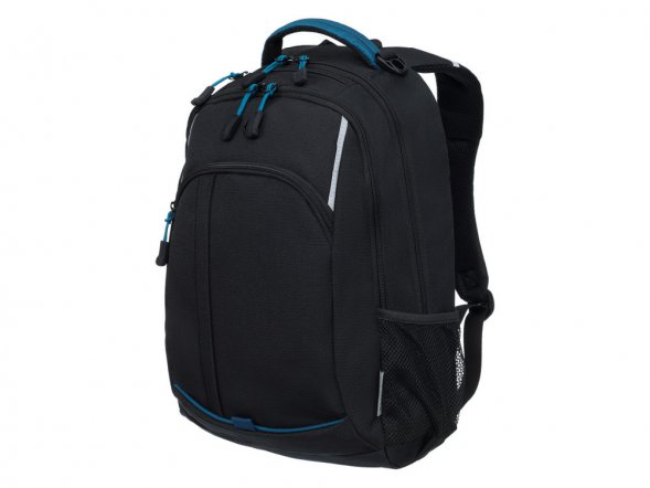 Рюкзак TORBER ROCKIT с отделением для ноутбука 15.6, чёрный/синий, нейлон, 32 х 14 х 50 см, 22л 
