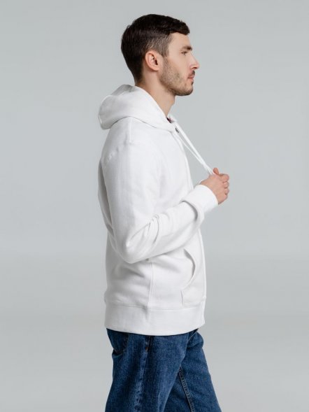 Толстовка на молнии с капюшоном унисекс King, белая 