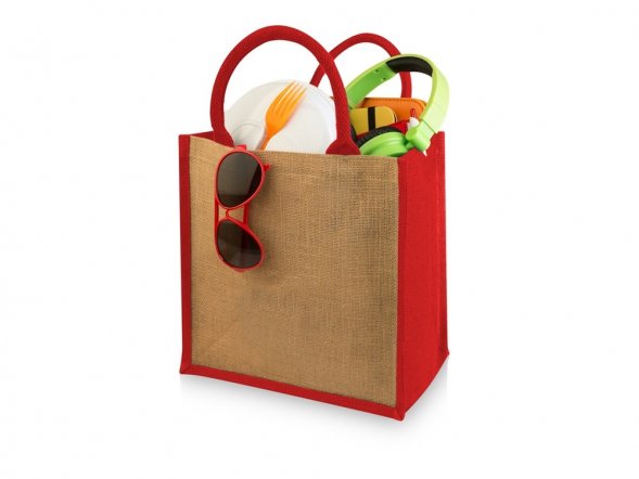 Сумка подарочная Hindy, натуральный/красный 