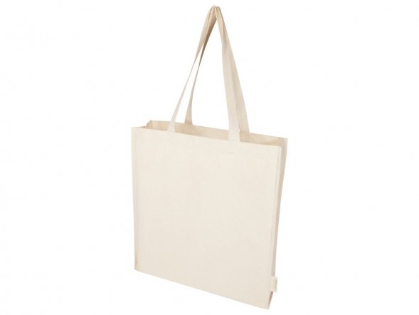 Orissa эко-сумка из органического материала GOTS с полной ластовицей, 180 г/м², 14 л - Натуральный 